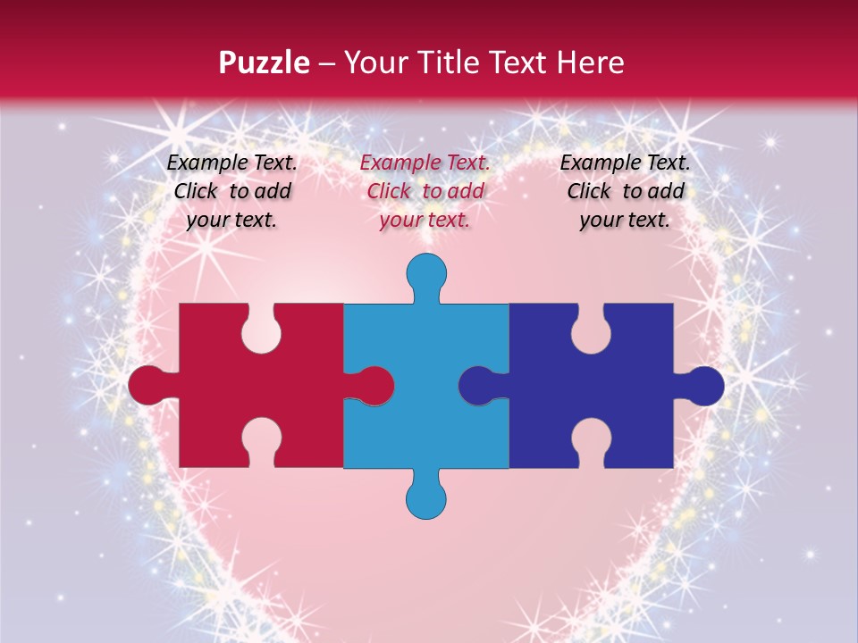 A Red Heart With Stars On A Blue Background PowerPoint Template