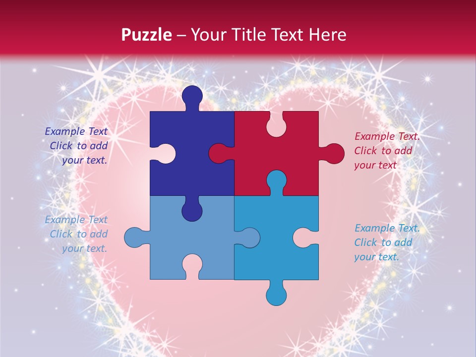 A Red Heart With Stars On A Blue Background PowerPoint Template