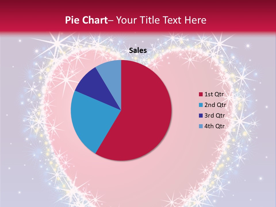 A Red Heart With Stars On A Blue Background PowerPoint Template