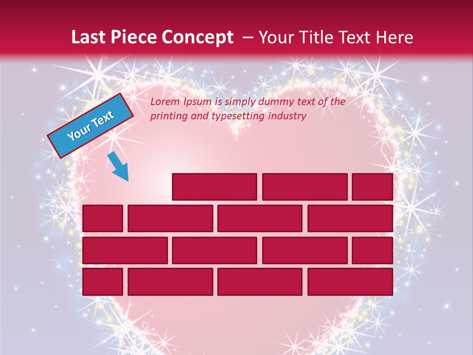 A Red Heart With Stars On A Blue Background PowerPoint Template