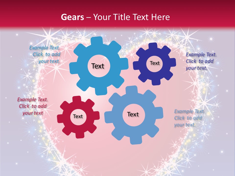 A Red Heart With Stars On A Blue Background PowerPoint Template