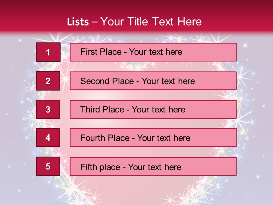 A Red Heart With Stars On A Blue Background PowerPoint Template