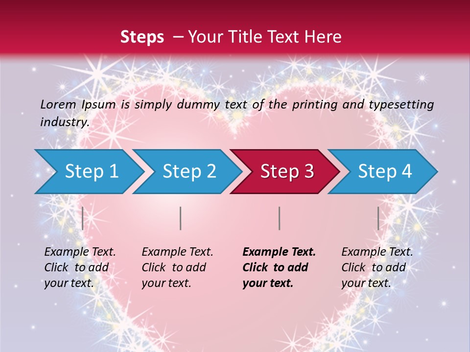 A Red Heart With Stars On A Blue Background PowerPoint Template