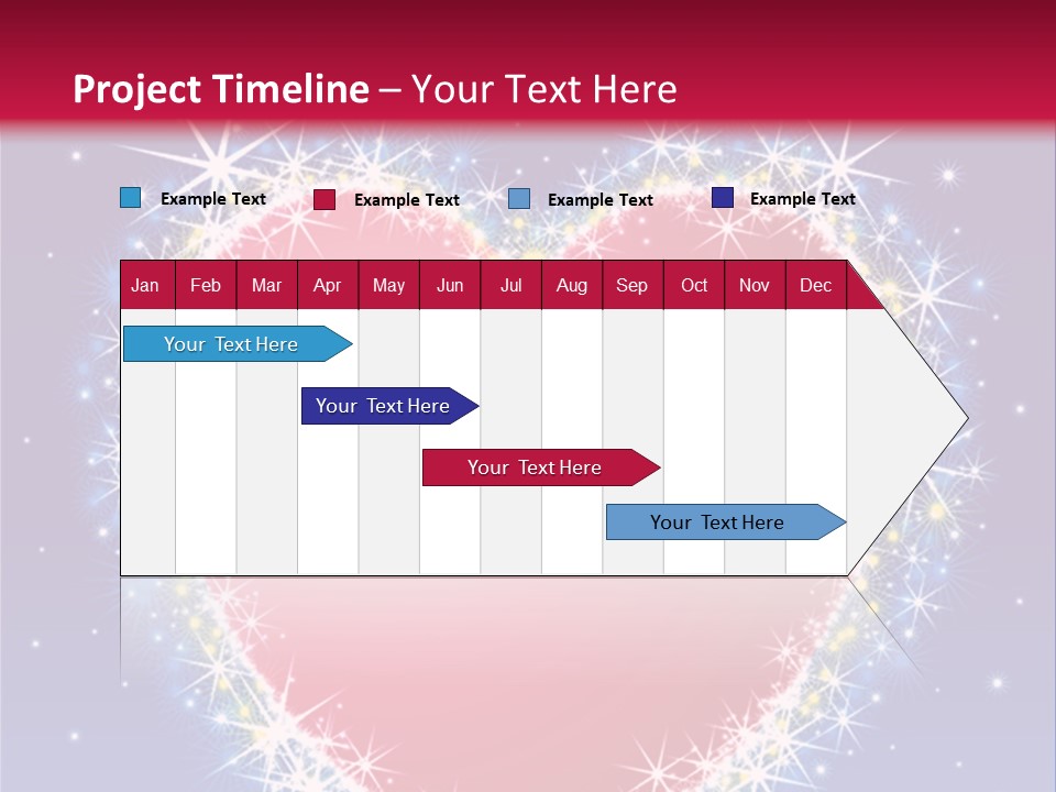 A Red Heart With Stars On A Blue Background PowerPoint Template