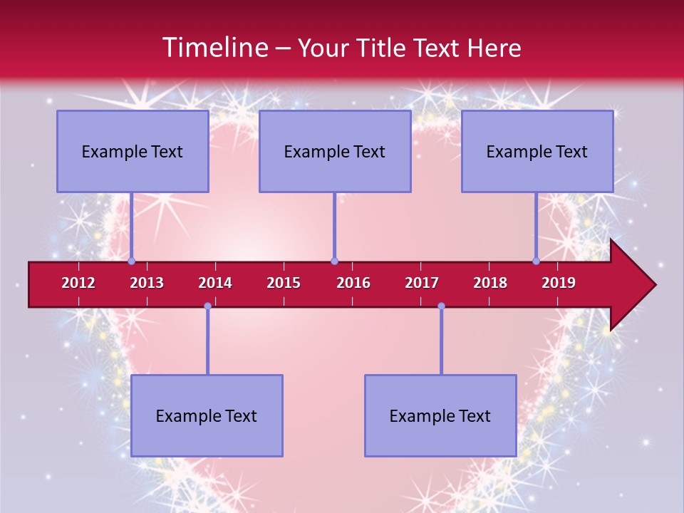 A Red Heart With Stars On A Blue Background PowerPoint Template