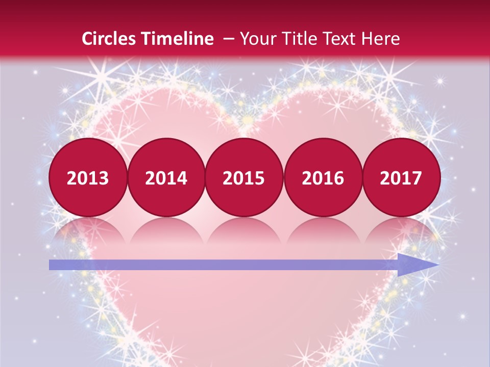 A Red Heart With Stars On A Blue Background PowerPoint Template