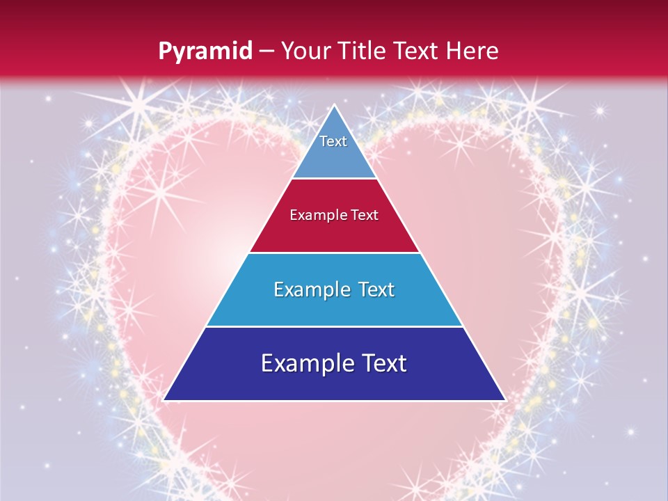 A Red Heart With Stars On A Blue Background PowerPoint Template