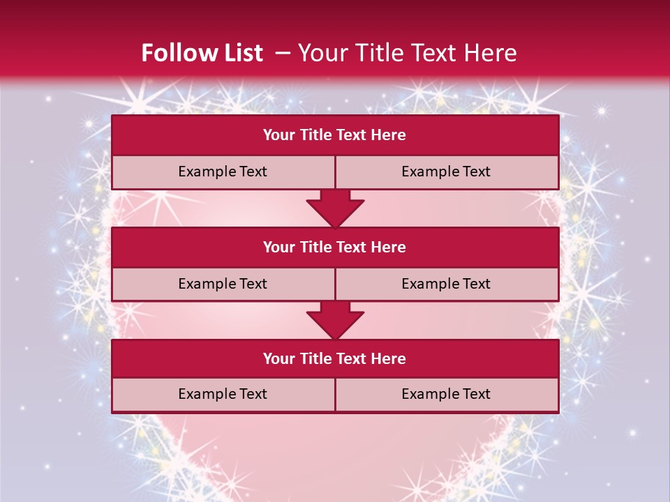 A Red Heart With Stars On A Blue Background PowerPoint Template