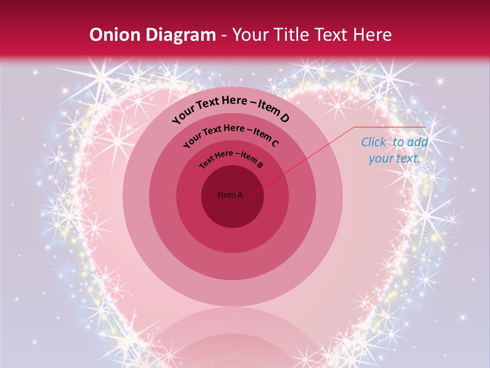 A Red Heart With Stars On A Blue Background PowerPoint Template