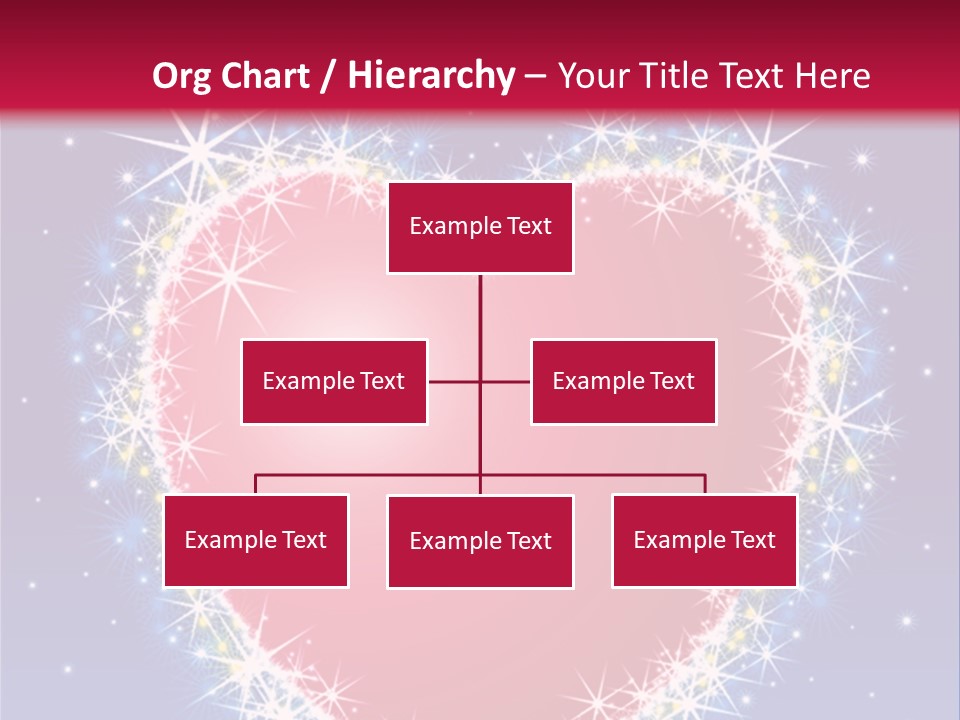 A Red Heart With Stars On A Blue Background PowerPoint Template