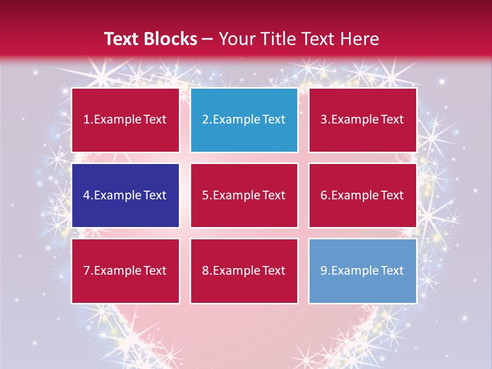 A Red Heart With Stars On A Blue Background PowerPoint Template