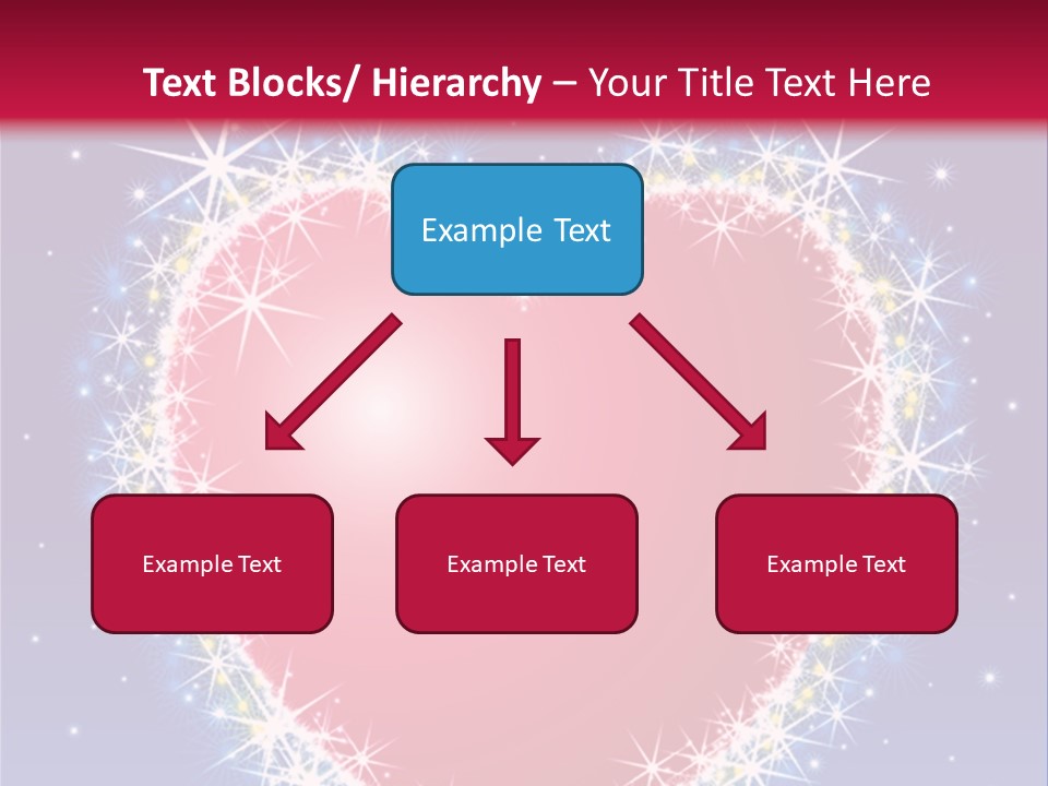 A Red Heart With Stars On A Blue Background PowerPoint Template