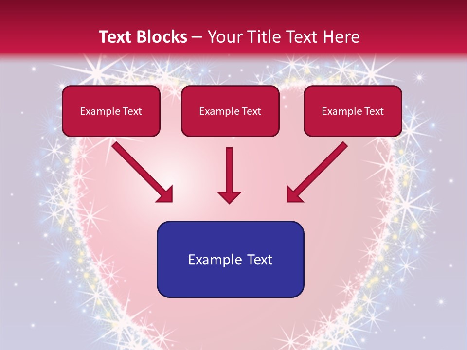 A Red Heart With Stars On A Blue Background PowerPoint Template