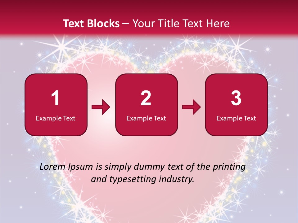 A Red Heart With Stars On A Blue Background PowerPoint Template