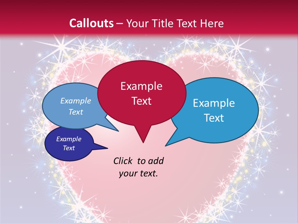 A Red Heart With Stars On A Blue Background PowerPoint Template