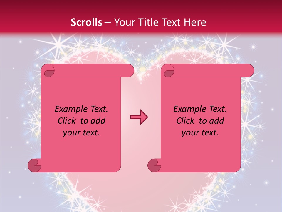 A Red Heart With Stars On A Blue Background PowerPoint Template