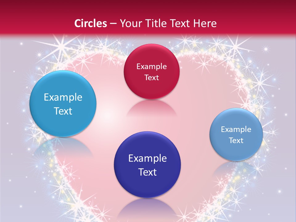 A Red Heart With Stars On A Blue Background PowerPoint Template