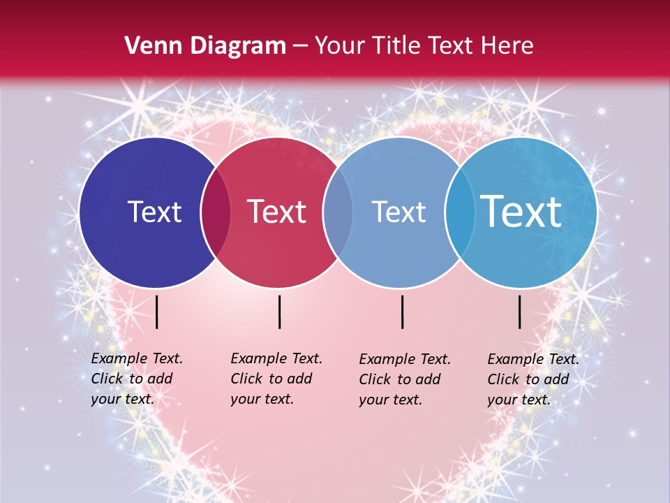 A Red Heart With Stars On A Blue Background PowerPoint Template