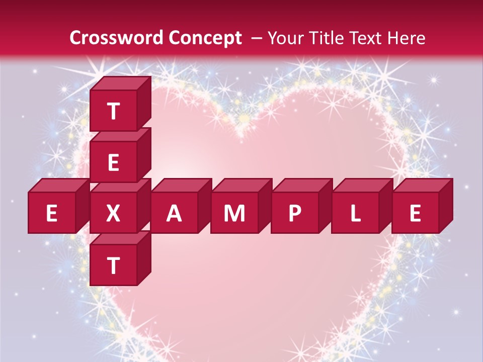 A Red Heart With Stars On A Blue Background PowerPoint Template