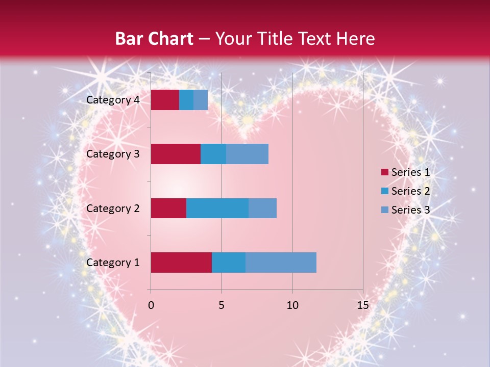 A Red Heart With Stars On A Blue Background PowerPoint Template