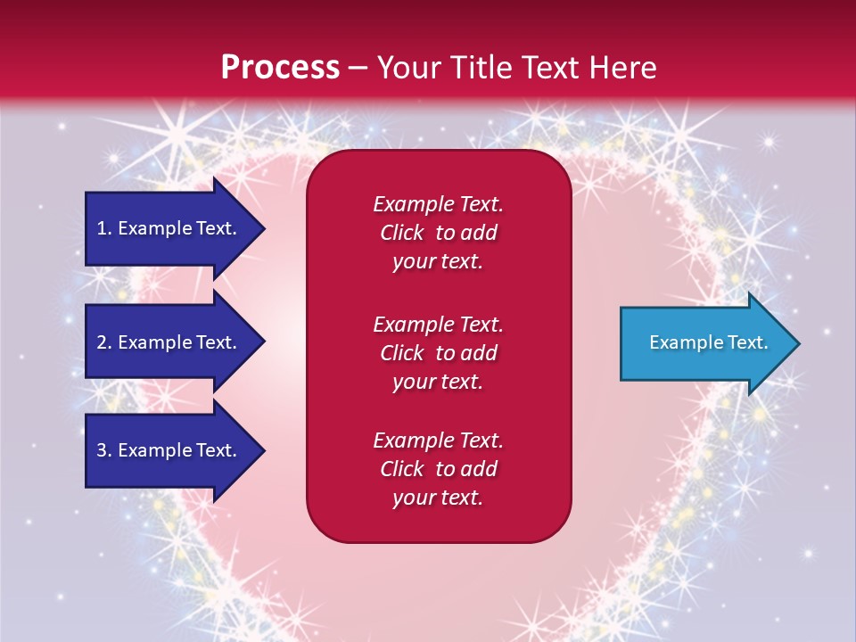 A Red Heart With Stars On A Blue Background PowerPoint Template