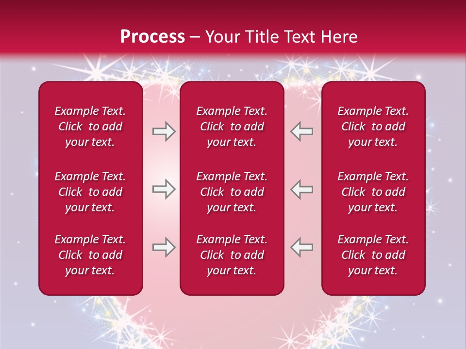 A Red Heart With Stars On A Blue Background PowerPoint Template