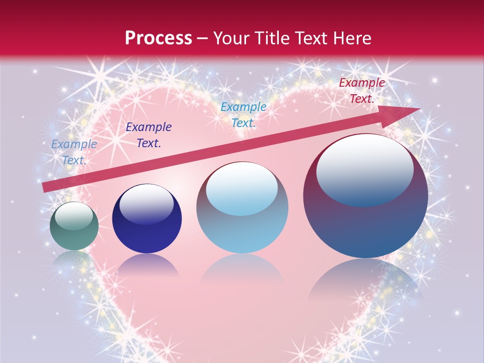 A Red Heart With Stars On A Blue Background PowerPoint Template