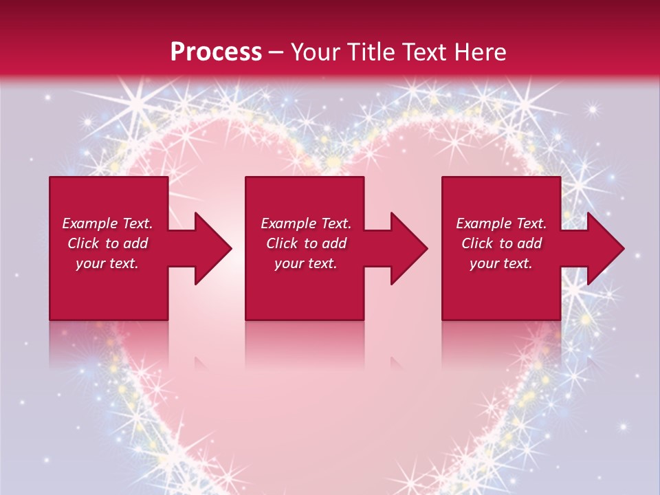 A Red Heart With Stars On A Blue Background PowerPoint Template