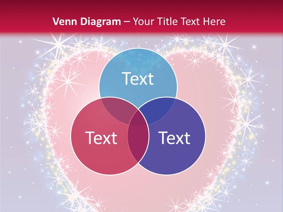 A Red Heart With Stars On A Blue Background PowerPoint Template