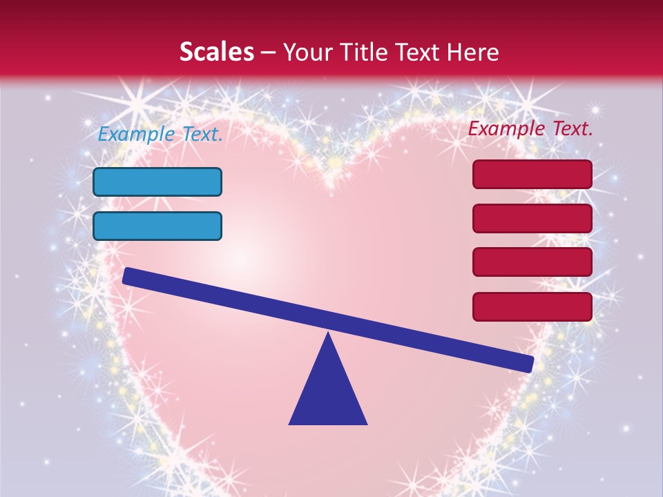A Red Heart With Stars On A Blue Background PowerPoint Template