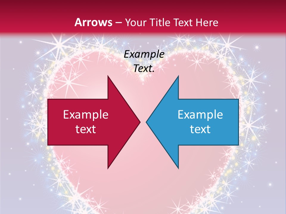 A Red Heart With Stars On A Blue Background PowerPoint Template