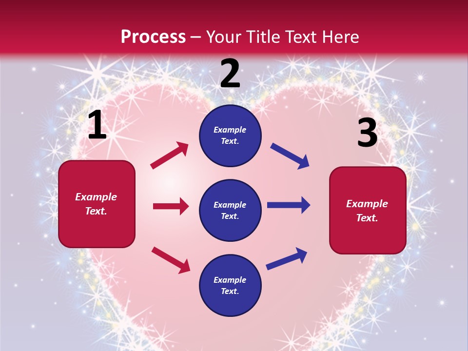 A Red Heart With Stars On A Blue Background PowerPoint Template