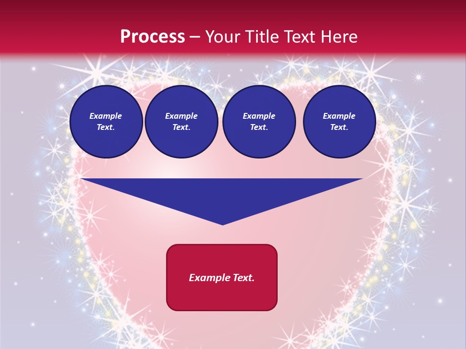 A Red Heart With Stars On A Blue Background PowerPoint Template