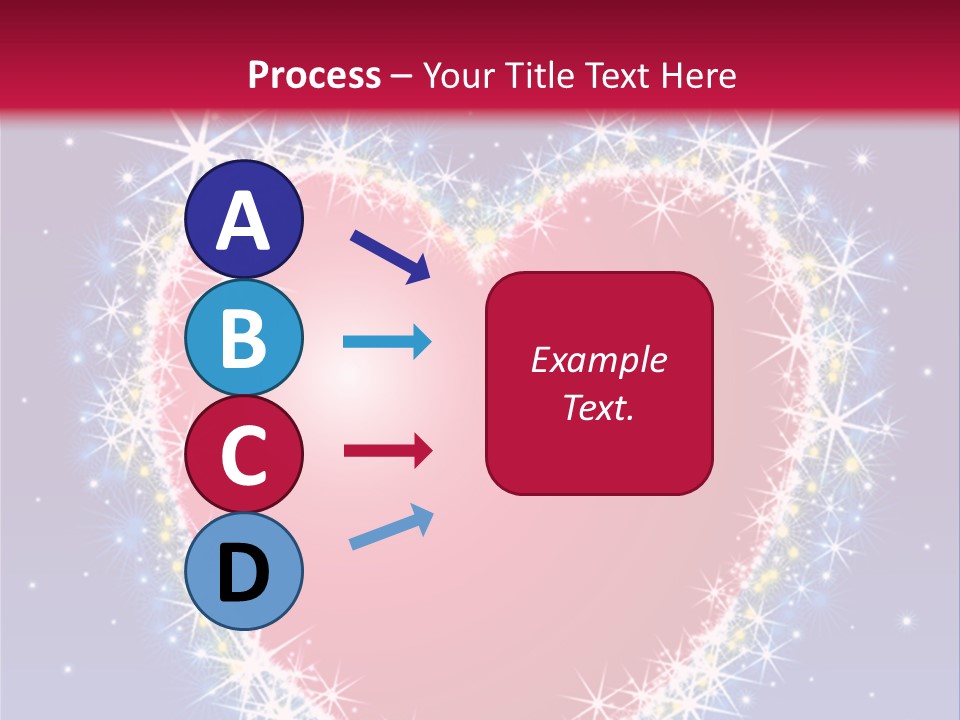 A Red Heart With Stars On A Blue Background PowerPoint Template