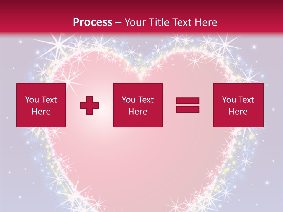 A Red Heart With Stars On A Blue Background PowerPoint Template