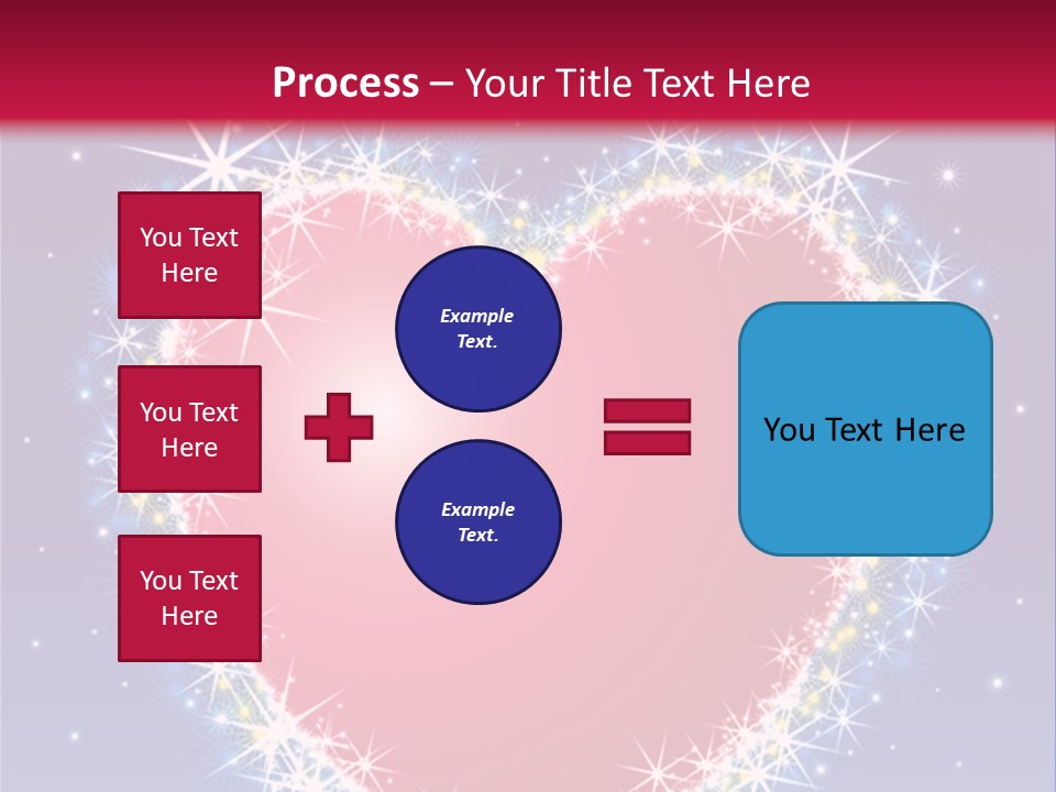 A Red Heart With Stars On A Blue Background PowerPoint Template
