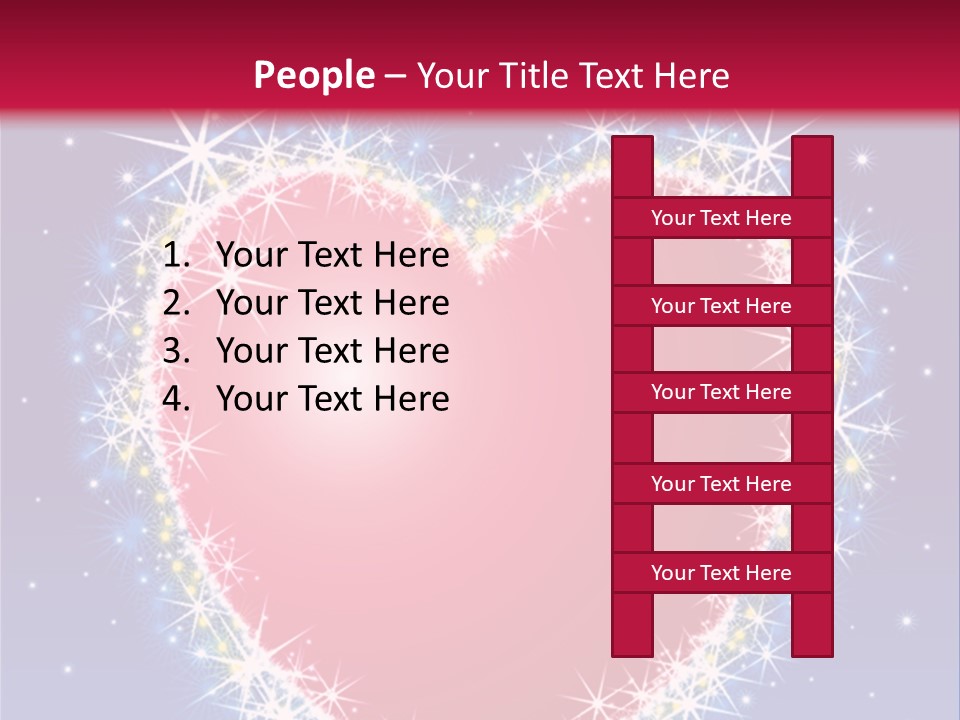 A Red Heart With Stars On A Blue Background PowerPoint Template