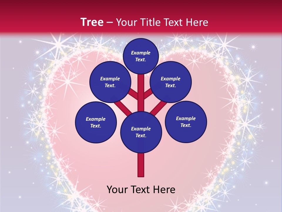 A Red Heart With Stars On A Blue Background PowerPoint Template