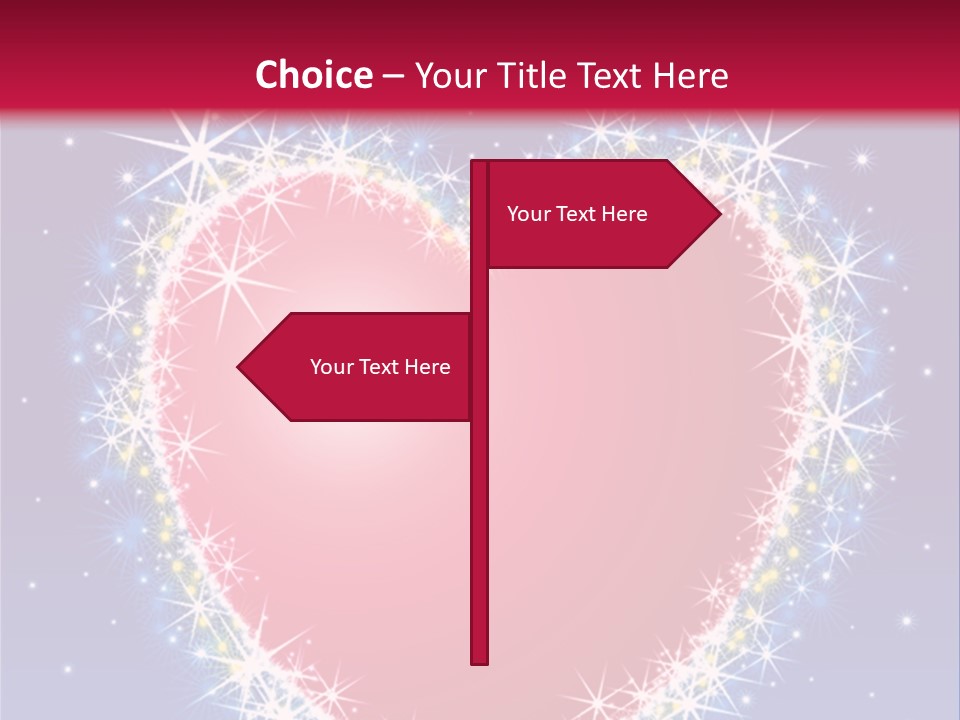 A Red Heart With Stars On A Blue Background PowerPoint Template