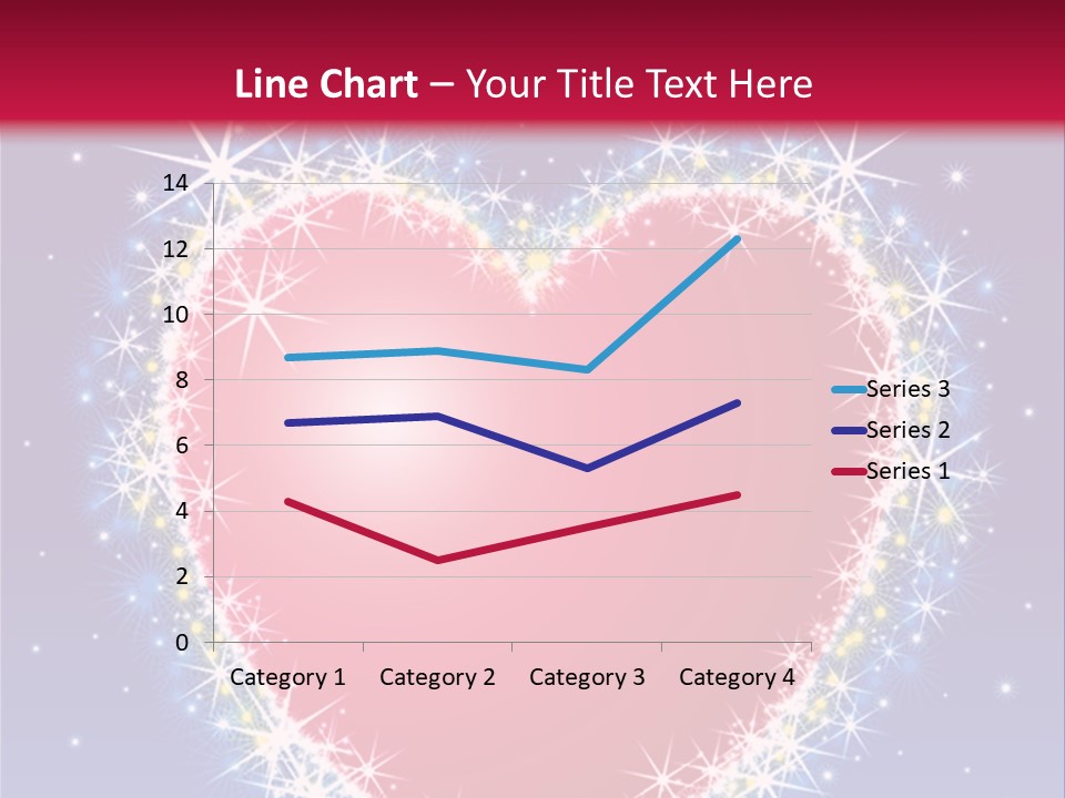 A Red Heart With Stars On A Blue Background PowerPoint Template