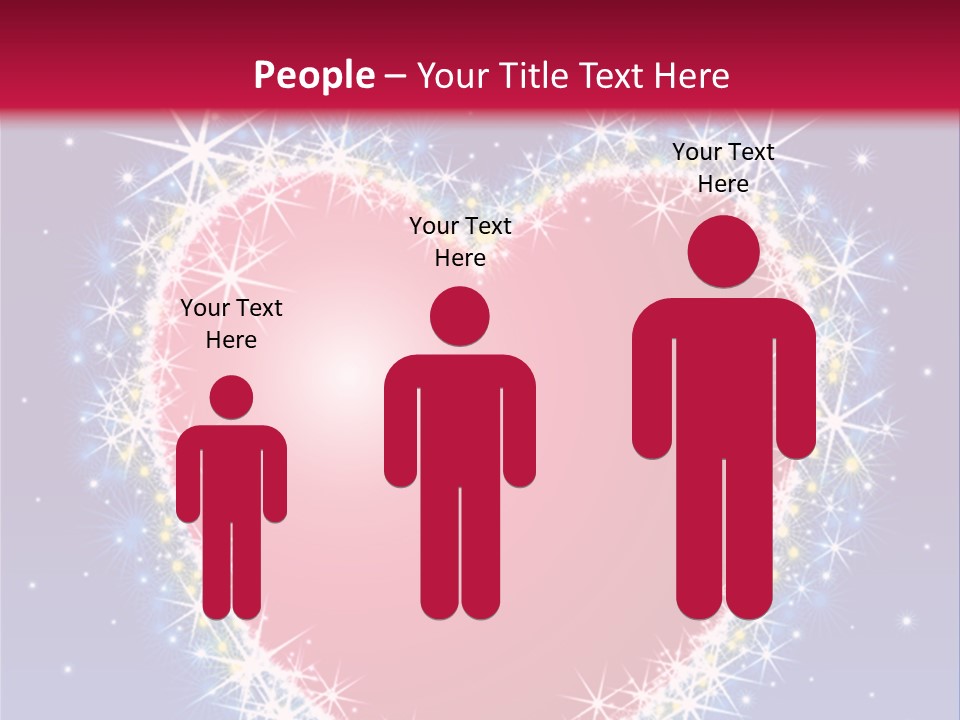 A Red Heart With Stars On A Blue Background PowerPoint Template