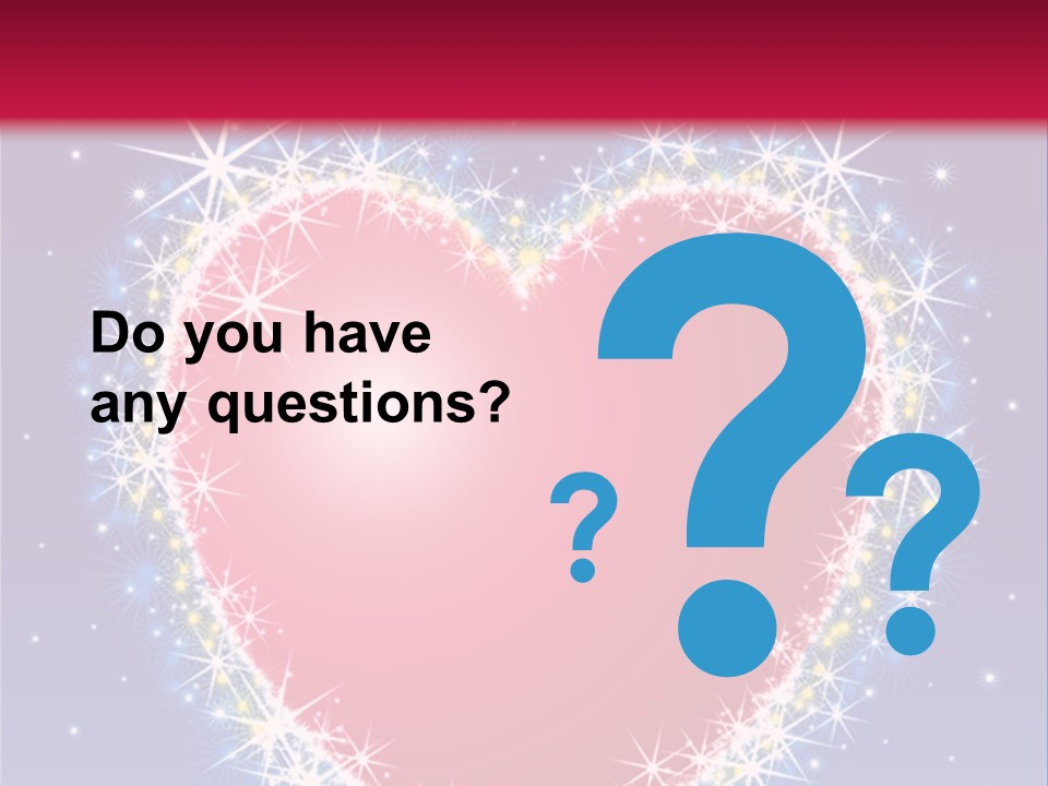 A Red Heart With Stars On A Blue Background PowerPoint Template