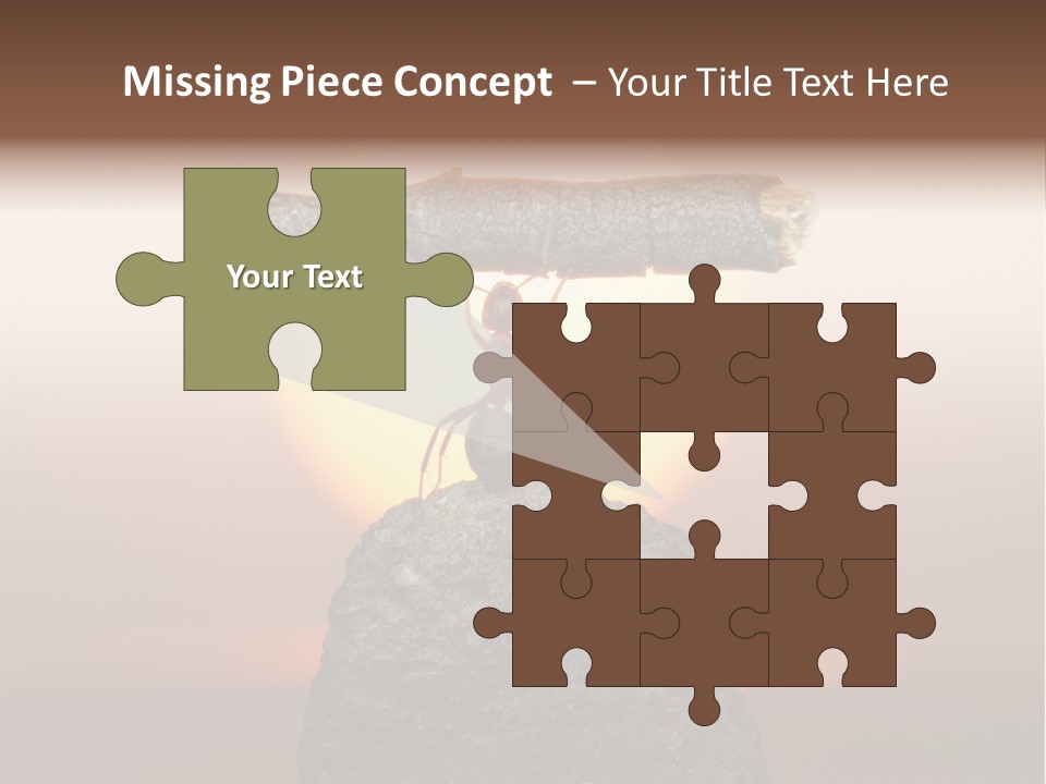 A Ant Carrying A Piece Of Wood On Top Of A Rock PowerPoint Template
