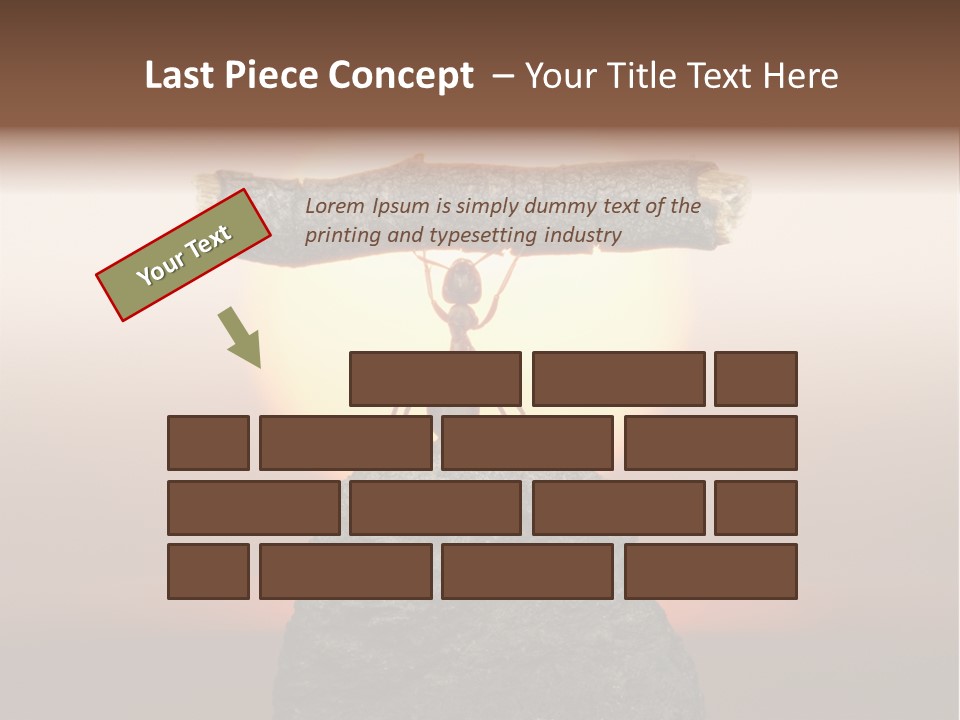 A Ant Carrying A Piece Of Wood On Top Of A Rock PowerPoint Template