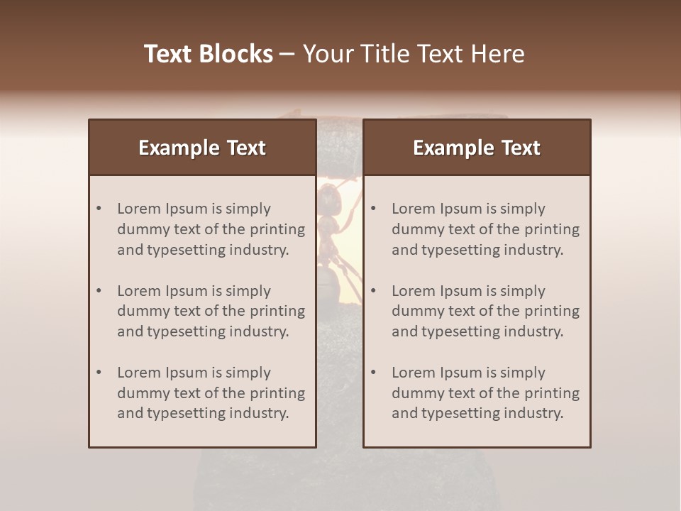 A Ant Carrying A Piece Of Wood On Top Of A Rock PowerPoint Template