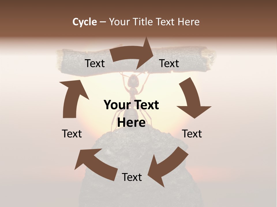 A Ant Carrying A Piece Of Wood On Top Of A Rock PowerPoint Template