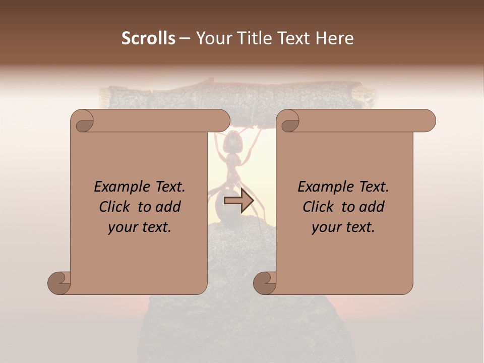 A Ant Carrying A Piece Of Wood On Top Of A Rock PowerPoint Template