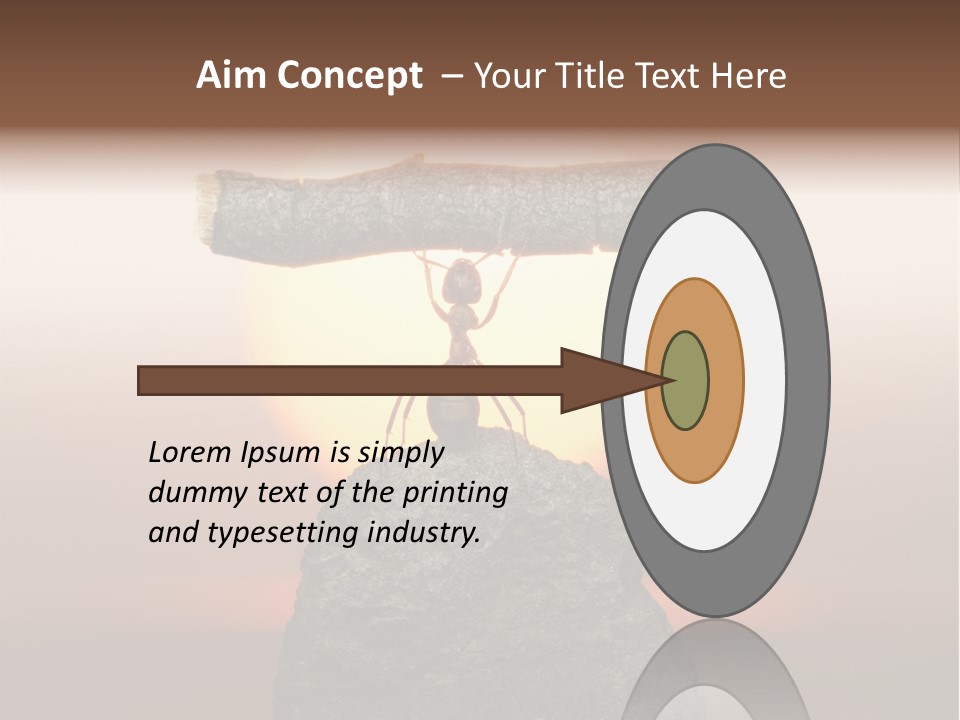 A Ant Carrying A Piece Of Wood On Top Of A Rock PowerPoint Template