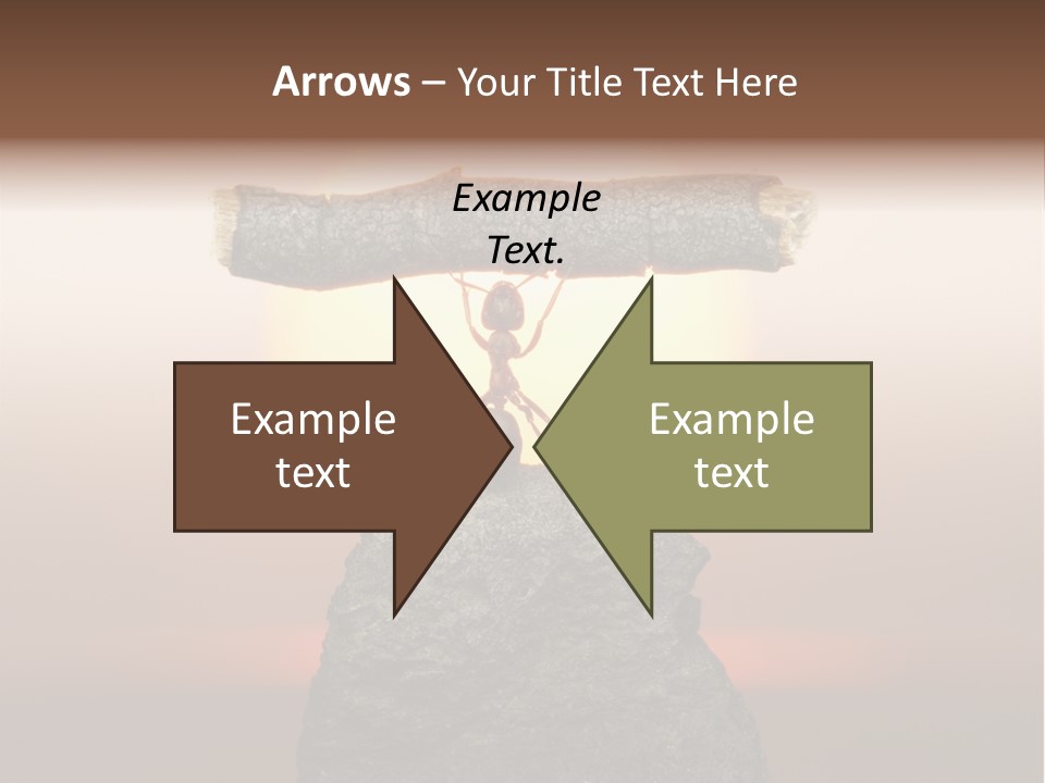 A Ant Carrying A Piece Of Wood On Top Of A Rock PowerPoint Template