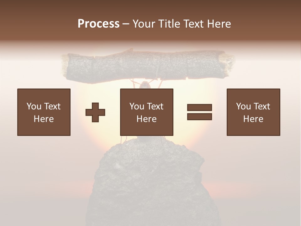A Ant Carrying A Piece Of Wood On Top Of A Rock PowerPoint Template